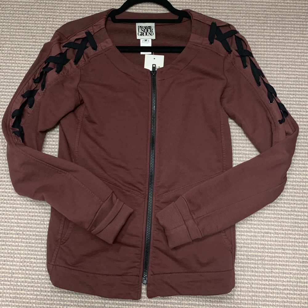 Jacket with lace up sleeves